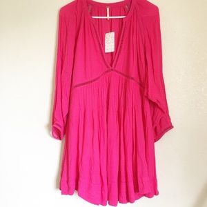 Free People 🌷Pink Mini Long Sleeve
Dress Small